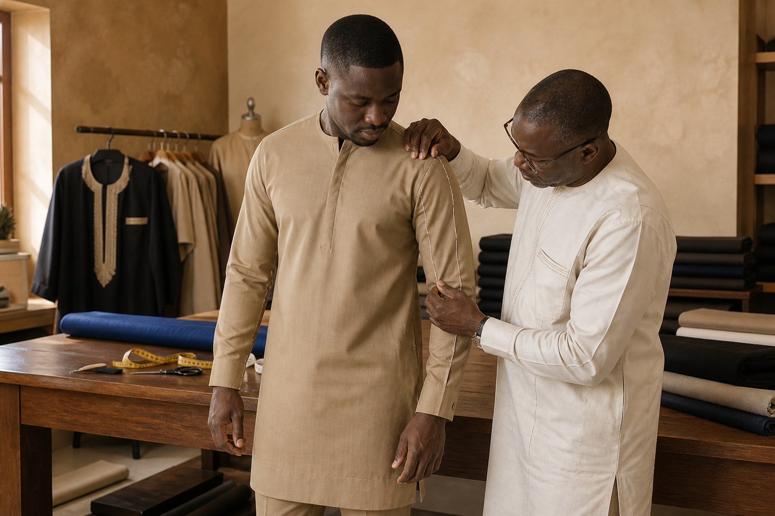 Essayage dans l’atelier ON' Élégancia